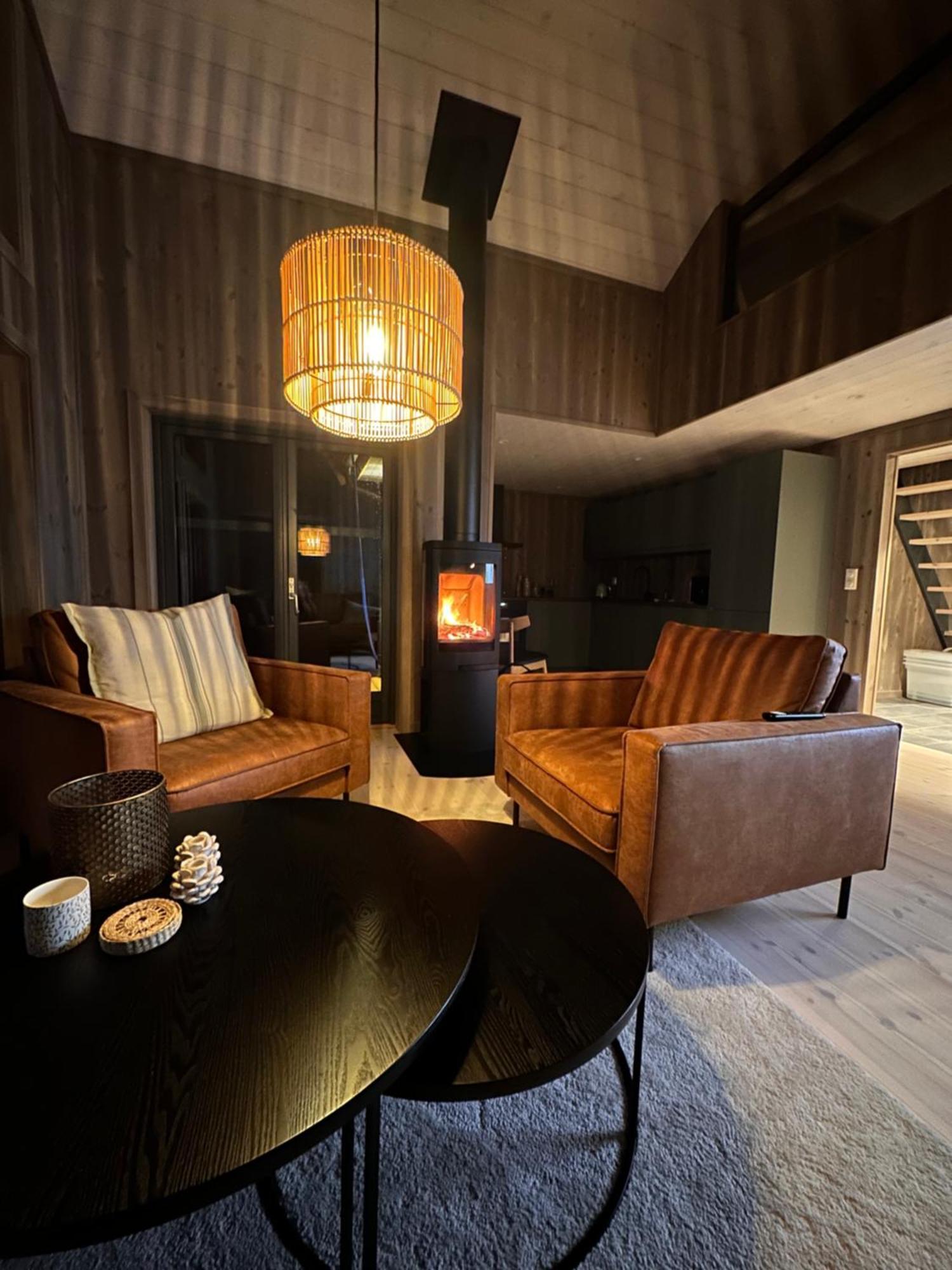 Modern Northern Lights Cabin Drangedal Exteriér fotografie
